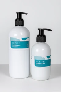 Dos embaces de aceite ozonizado uno de 600 ml y otro de 250ml